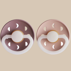 Set 2 Ciuccii FRIGG Moon Phase Night in Latex (Twilight Mauve-Blush)