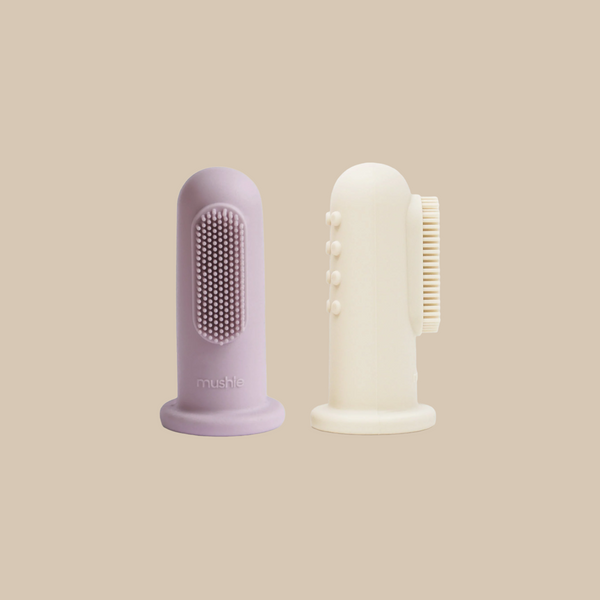 Set 2 Spazzolini da dito in Silicone (Soft Lilac/Ivory)